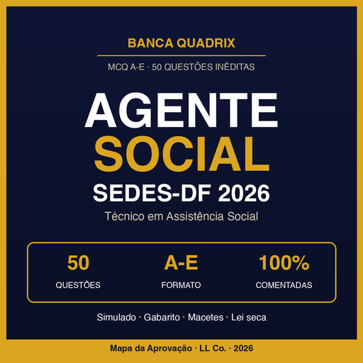 Agente Social SEDES-DF 2026 — Simulado Quadrix Comentado