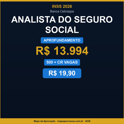 INSS 2026 · Analista do Seguro Social — Avançado: Simulados + PDFs (R$ 29,90)
