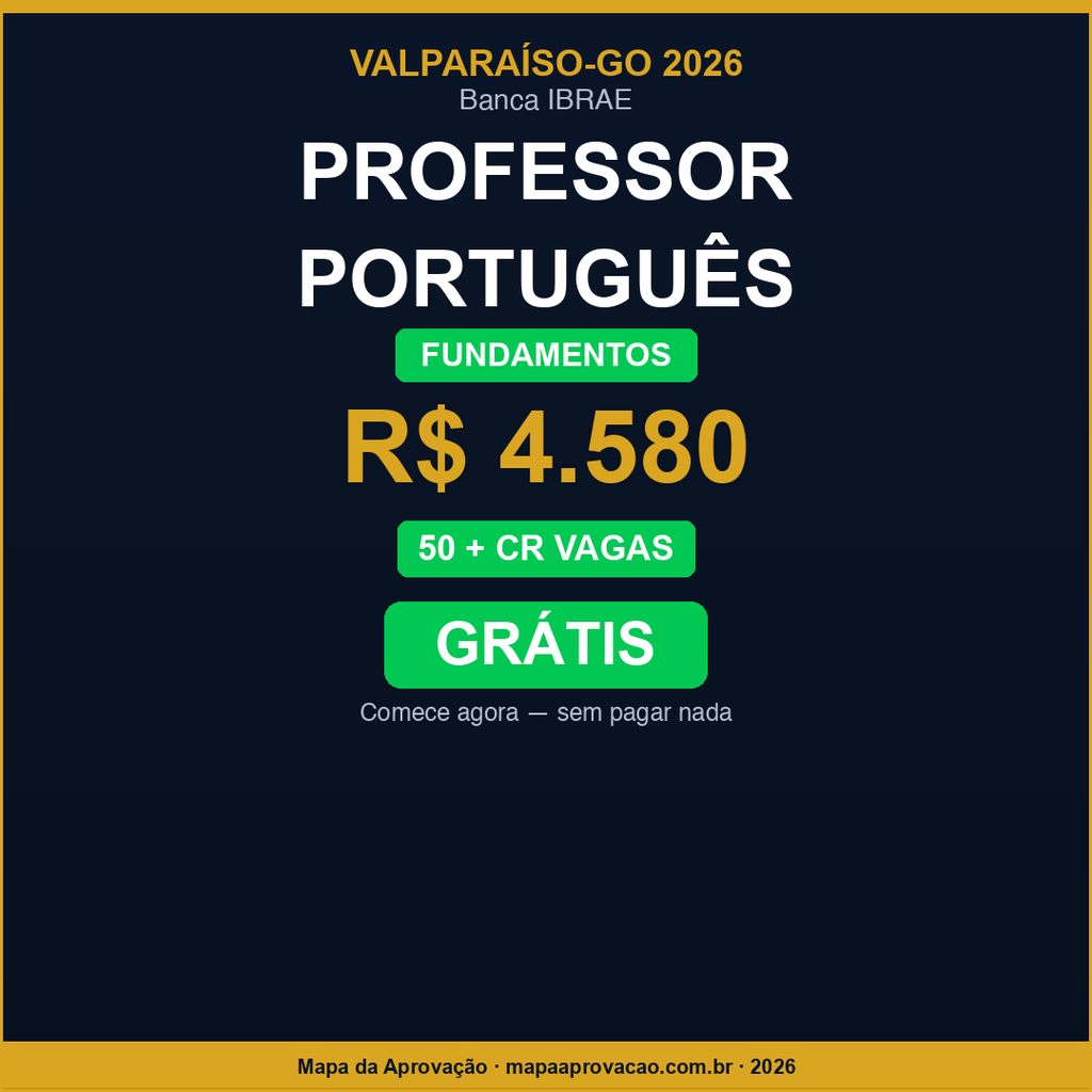 Professor Português Valparaíso de Goiás 2026 — Nível 1: Fundamentos