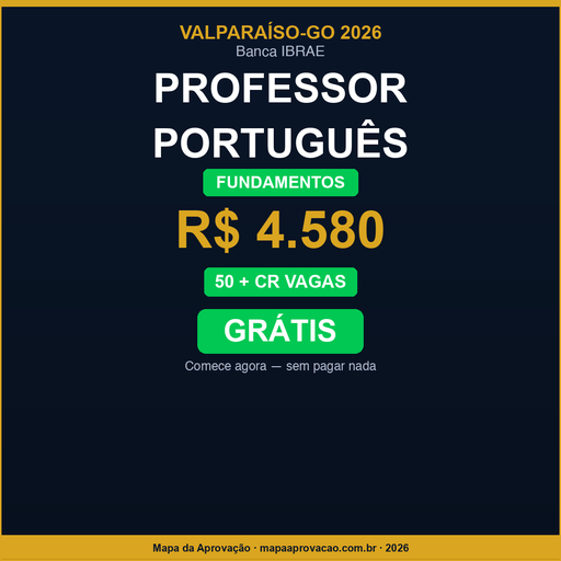 Professor Português Valparaíso de Goiás 2026 — Nível 1: Fundamentos