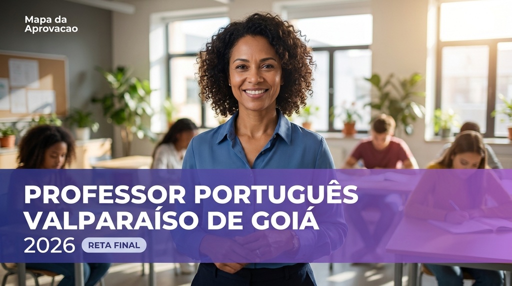Professor Português Valparaíso de Goiás 2026 — Nível 3: Simulado e Reta Final + Minha Banca (IA que corrige e avalia redação)