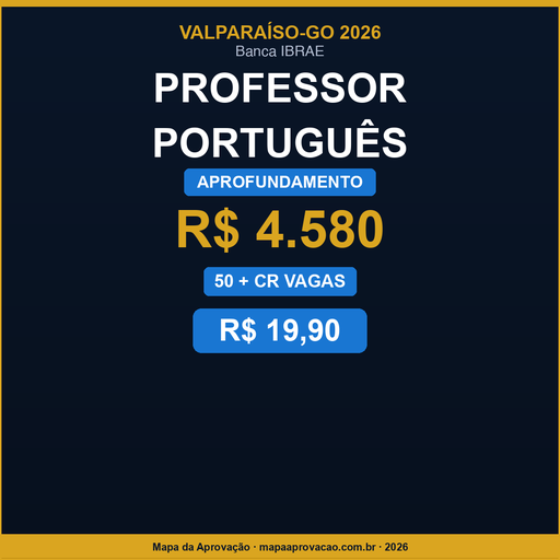 Professor Português Valparaíso 2026 — Avançado: Simulados + PDFs (R$ 29,90)