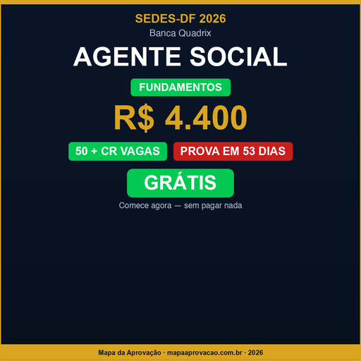 Agente Social SEDES-DF 2026 — Nível 1: Fundamentos