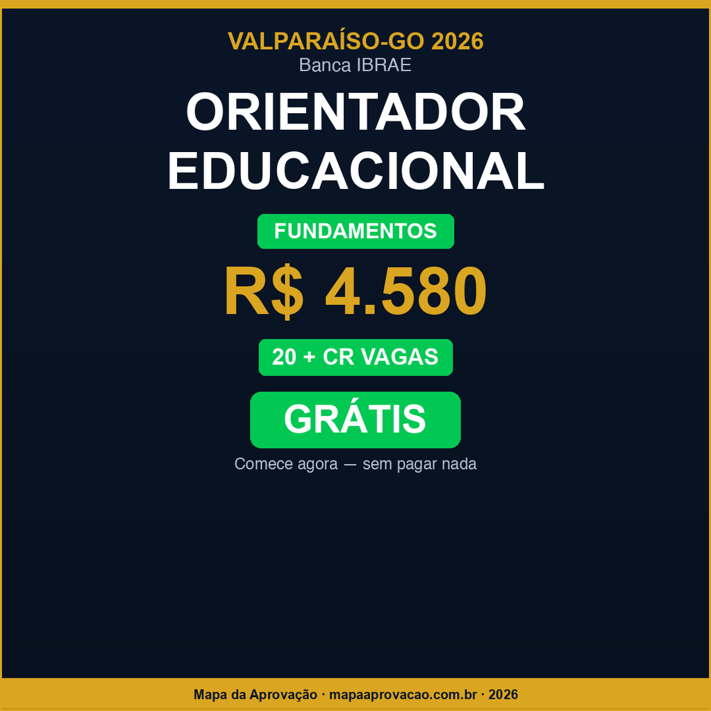 Orientador Educacional Valparaíso de Goiás 2026 — Nível 1: Fundamentos