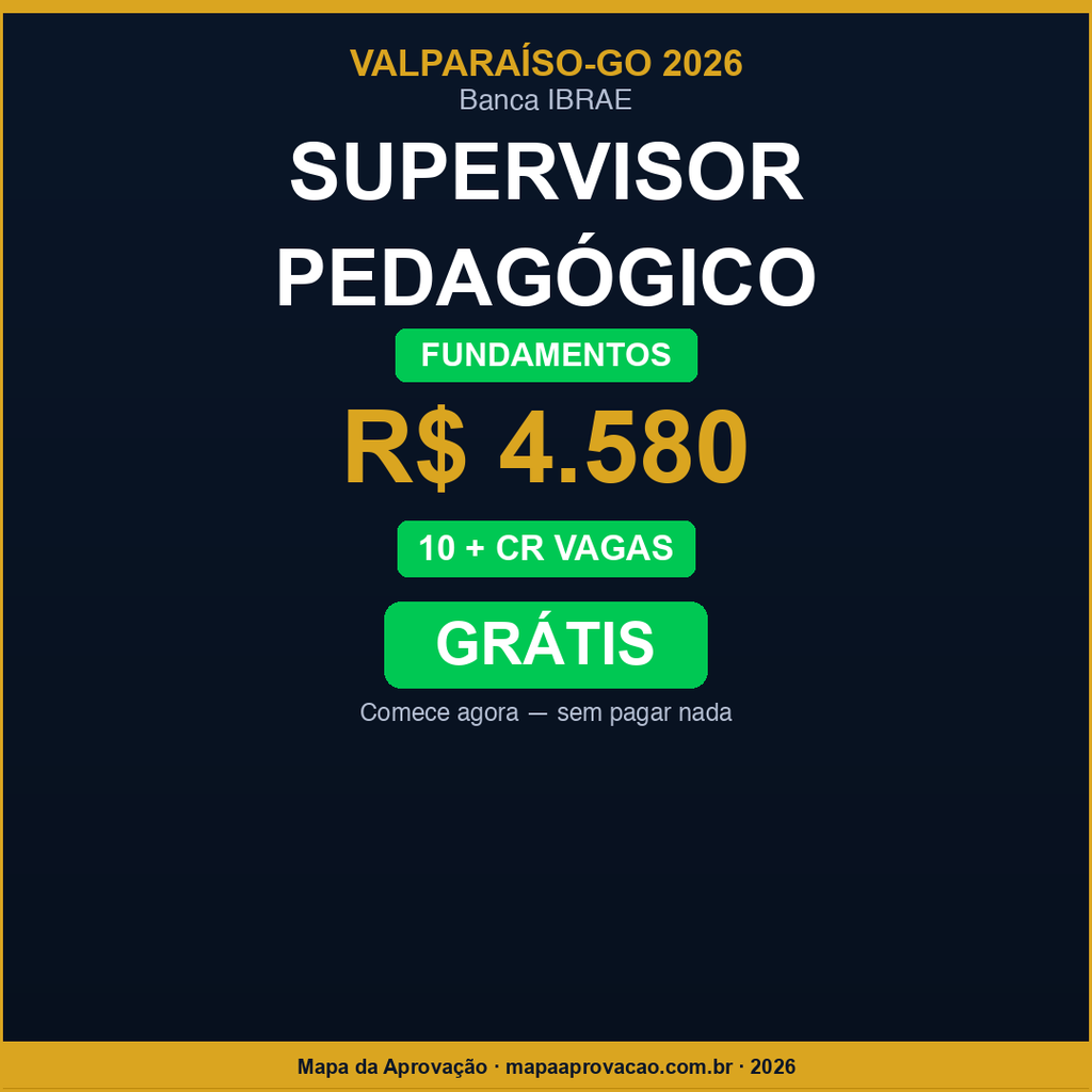 Supervisor Pedagógico Valparaíso de Goiás 2026 — Nível 1: Fundamentos
