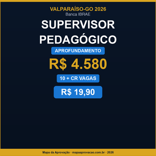 Supervisor Pedagógico Valparaíso 2026 — Avançado: Simulados + PDFs (R$ 29,90)