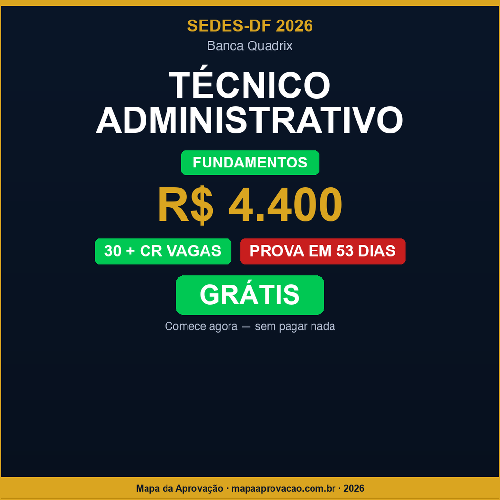 Técnico Administrativo SEDES-DF 2026 — Nível 1: Fundamentos