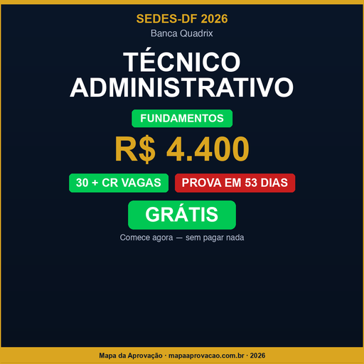 Técnico Administrativo SEDES-DF 2026 — Nível 1: Fundamentos