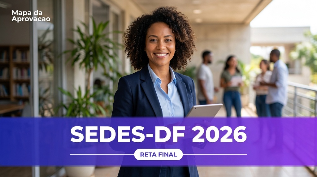 SEDES-DF 2026 — Temas Específicos: 14 Disciplinas Confirmadas + Minha Banca (IA que corrige e avalia redação)