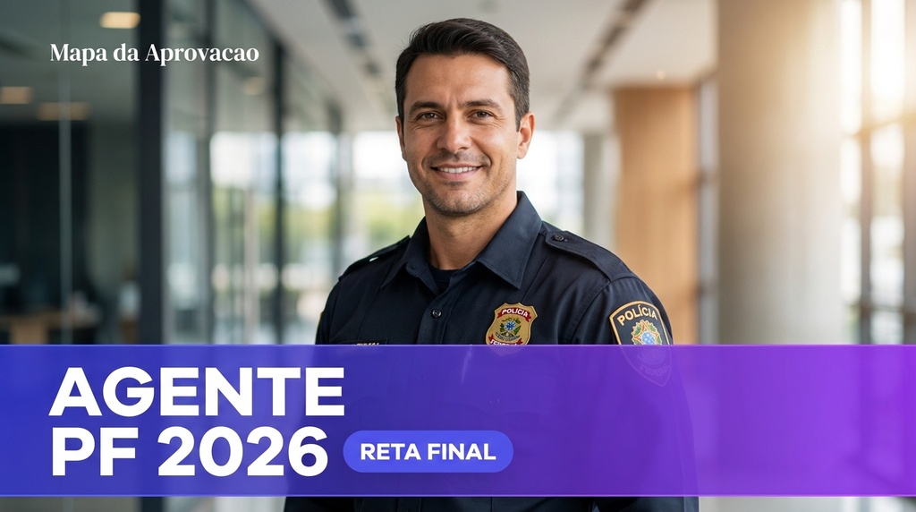 Agente PF 2026 — Simulado 100 Questões A-E + Minha Banca (IA que corrige e avalia redação)