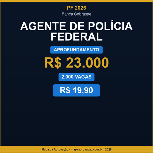 Agente PF 2026 — Simulado 100 Questões A-E