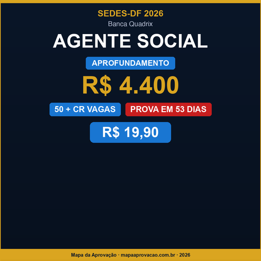 Agente Social SEDES-DF 2026 — Avançado: Simulados + PDFs (R$ 29,90)