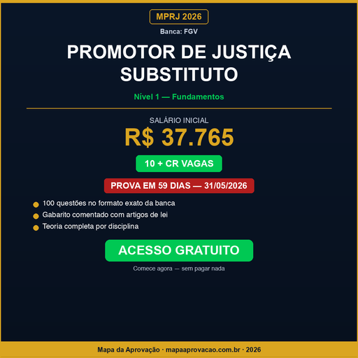 Promotor de Justiça Substituto MPRJ 2026 — Nível 1: Fundamentos