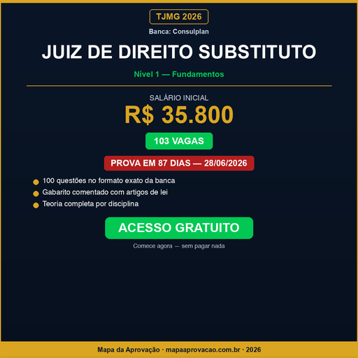 Juiz de Direito Substituto TJMG 2026 — Nível 1: Fundamentos
