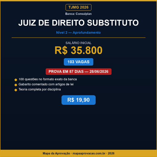 Juiz de Direito Substituto TJMG 2026 — Avançado: Simulados + PDFs (R$ 29,90)