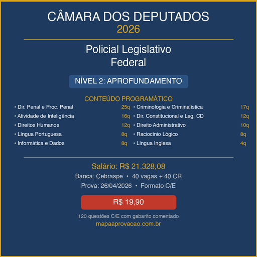 Policial Legislativo CD 2026 — Nível 2: Aprofundamento