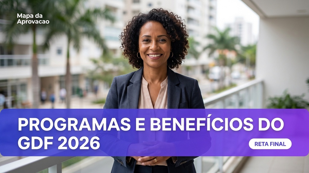 Programas e Benefícios do GDF SEDES-DF 2026 — Nível 2: Aprofundamento + Minha Banca (IA que corrige e avalia redação)